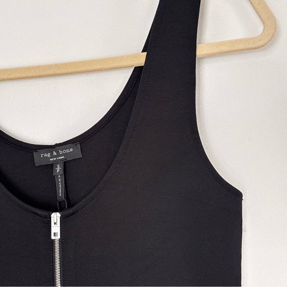 Rag & Bone Mara Crop Black Zip Up Tank Top Small New NWT Minimalist Preppy *D5 - Picture 8 of 16